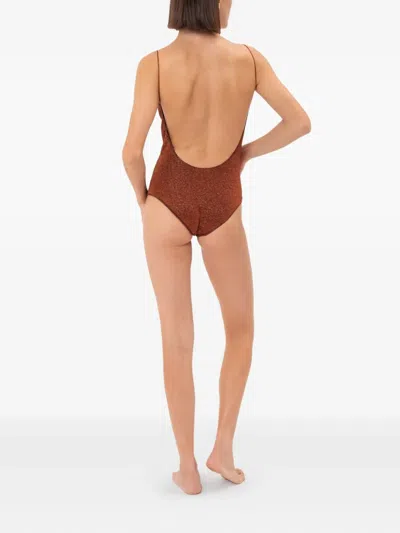 Oseree Lumiere Maillot Swimsuit In Brown