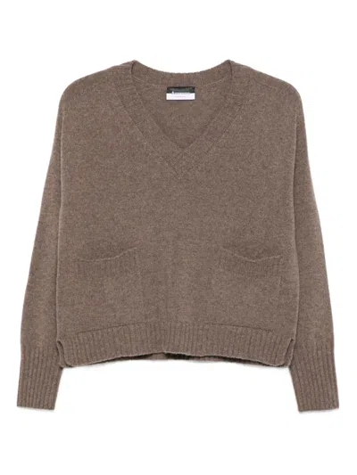 Arovescio V-neck Sweater In Neutral