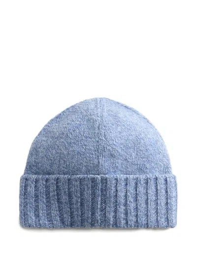 Woolrich Logo-detail Beanie In Blue