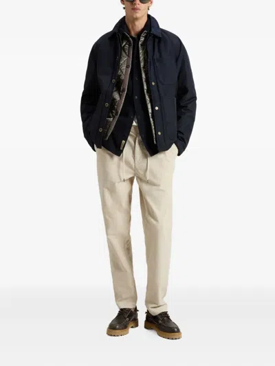 Woolrich Button-fastening Patch-pocket Jacket In Blue