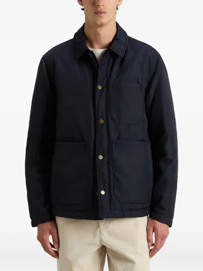 Woolrich Button-fastening Patch-pocket Jacket In Blue