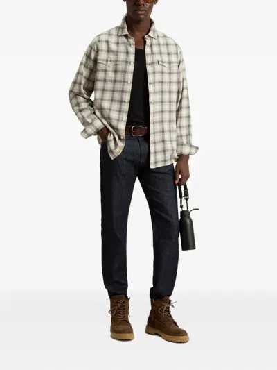 Woolrich Check-pattern Pocket Shirt In Neutral