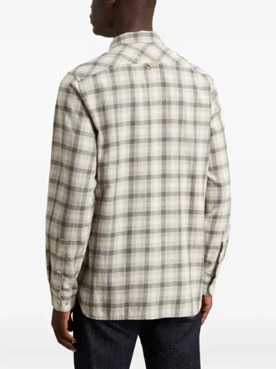 Woolrich Check-pattern Pocket Shirt In Neutral