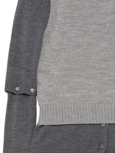 Rokh Layered Cardigan Top In Gray