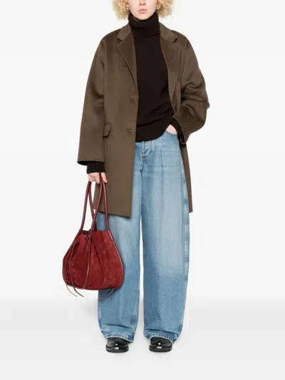 The Dynamis Studio Long-sleeves Patch-pocket Coat In Brown