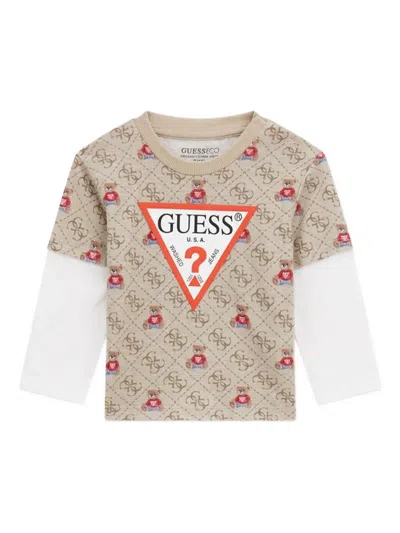 Guess Baby Boys 2-piece Long Sleeve T-shirt And Active Pant Set In Neutral