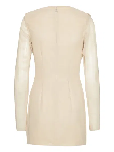 Rotate Birger Christensen Rotate Birgerchristensen Chiffon Mini Dress In Neutral