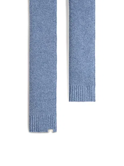 Woolrich Mouline Wool Scarf In Blue