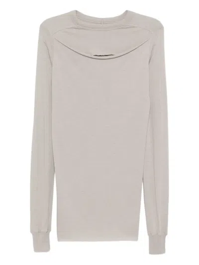 Rick Owens Slashed Levels Long-sleeve T-shirt In Gray