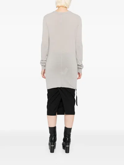 Rick Owens Slashed Levels Long-sleeve T-shirt In Gray