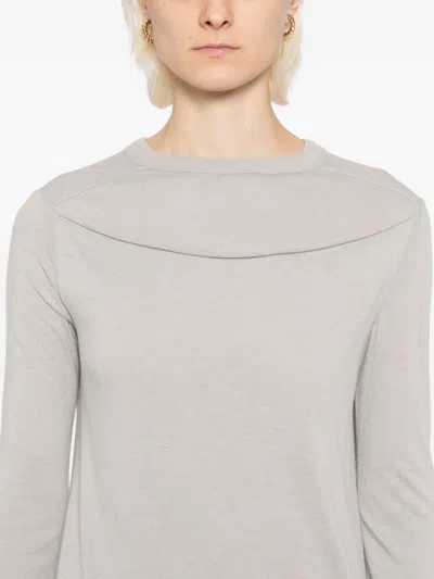 Rick Owens Slashed Levels Long-sleeve T-shirt In Gray
