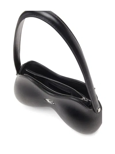 Diesel Double-d-shoulder Bag In Pu In Black