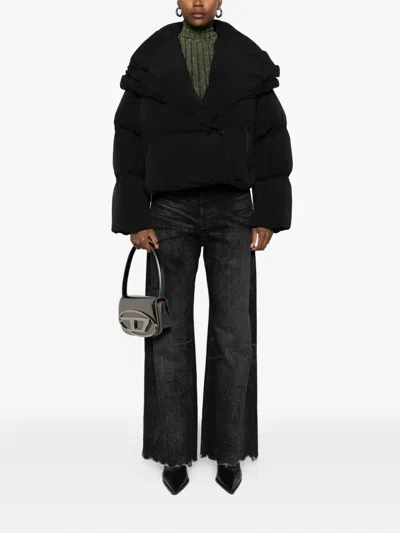 Diesel Black Stretch Polyester W-iley Padded Jacket In Black