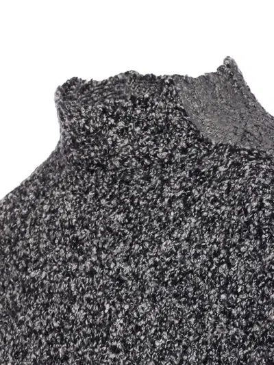 Diesel Crewneck Knitted Sweater Textured Turtleneck In Black