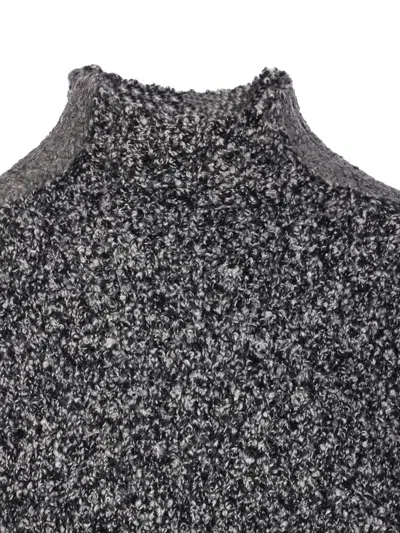 Diesel Crewneck Knitted Sweater Textured Turtleneck In Black