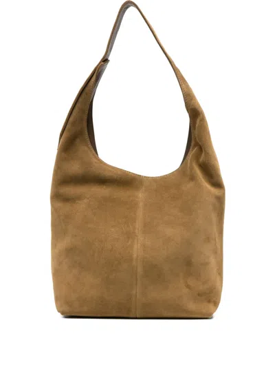 Maeden Monday Suede Shoulder Bag In Brown