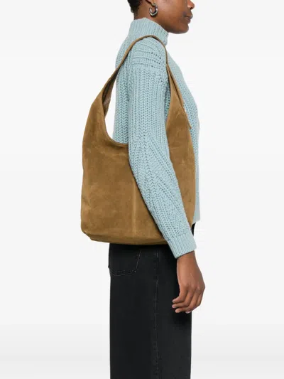 Maeden Monday Suede Shoulder Bag In Brown