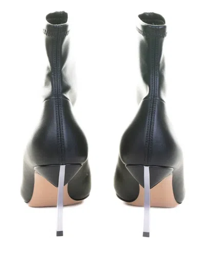 Casadei Metallic-heel Pointed-toe Boots In Black