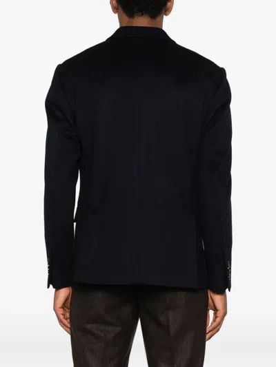 Lardini Double-breasted Wool Jacket In Black