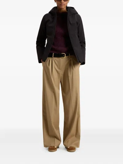 Woolrich Hooded Long Sleeve Parka With Side Pockets In Black