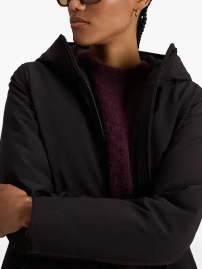 Woolrich Hooded Long Sleeve Parka With Side Pockets In Black