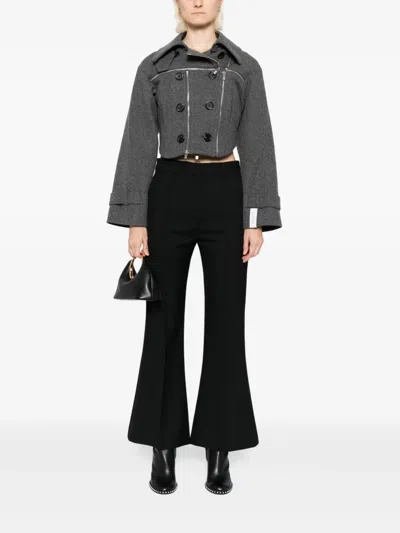 Rokh Flared Basic Trousers In Black