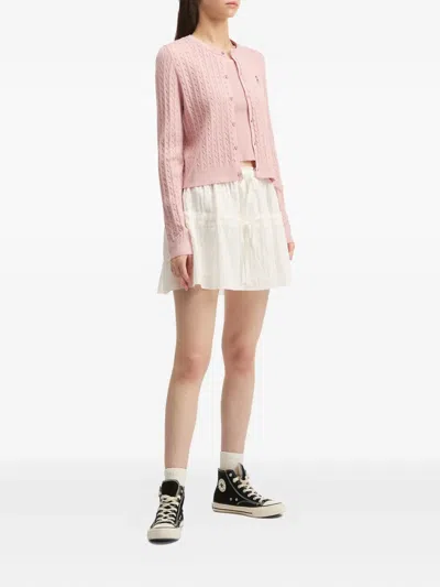 Chocoolate Cable-knit Cardigan (set Of Two) In Pink