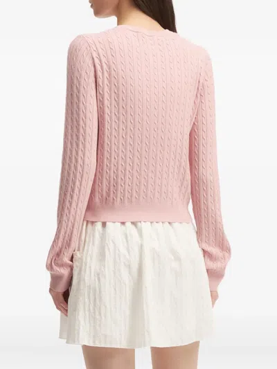 Chocoolate Cable-knit Cardigan (set Of Two) In Pink