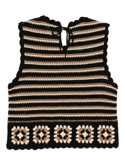 Rails Hazel Crochet Sweater Vest In Brown