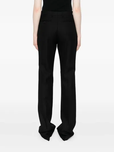 Tom Ford Sharp Herringbone Tailored Straight Leg Trousers In Black