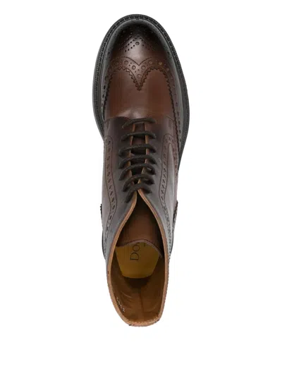 Doucal's Classic Brogue Ankle Boot In Brown