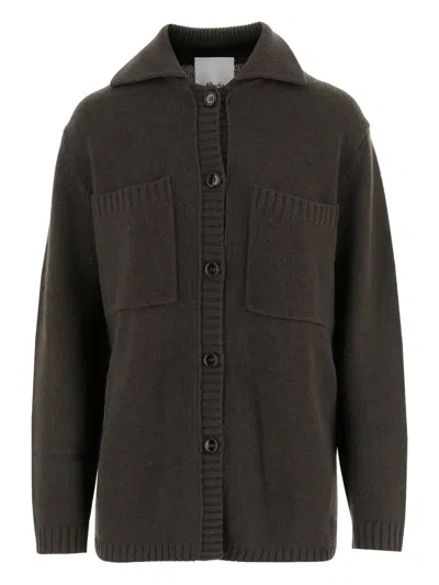 Allude Wool And Cashmere Cardigan In Brown