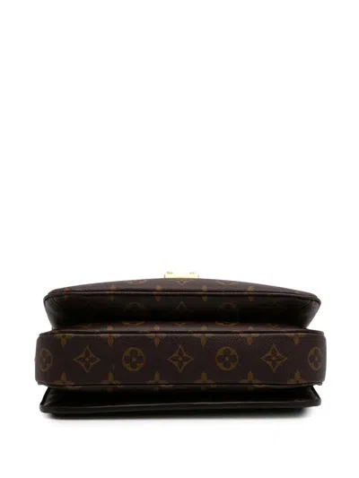 Pre-owned Louis Vuitton 2018 Monogram Pochette Metis Satchel In Brown