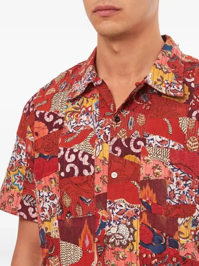 Kardo Patchwork Button-closure Shirt In Red
