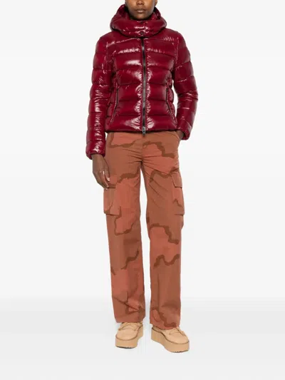 Save The Duck Cropped Puffer-style Jacket With High Collar In Red