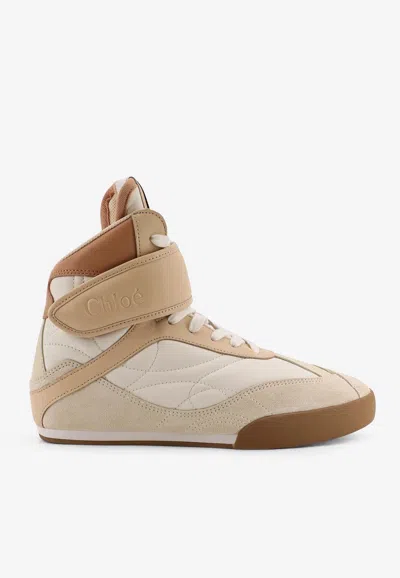 Chloé Kick Sneakers In White Suede And Leather In Pink