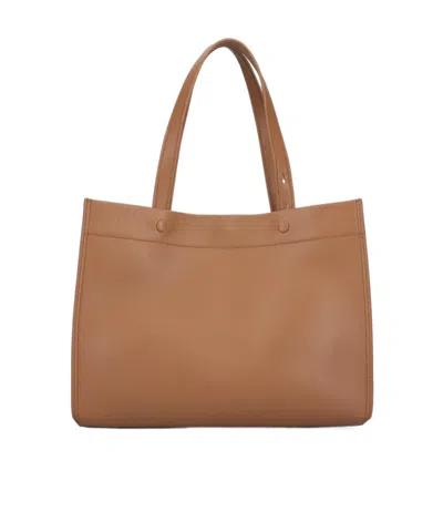 Anya Hindmarch Panelled Top Handle Bag In Brown