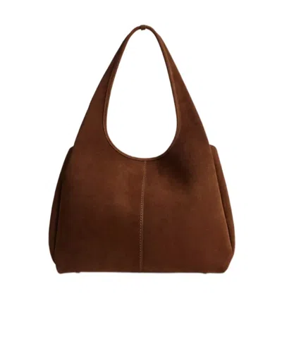 Coach Suede Tote Bag Detachable Strap In Brown