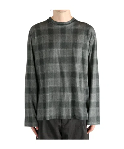 Our Legacy Box Longsleeve In Oakland Check Legacy Jersey In Green