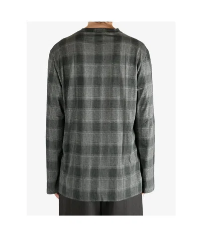 Our Legacy Box Longsleeve In Oakland Check Legacy Jersey In Green