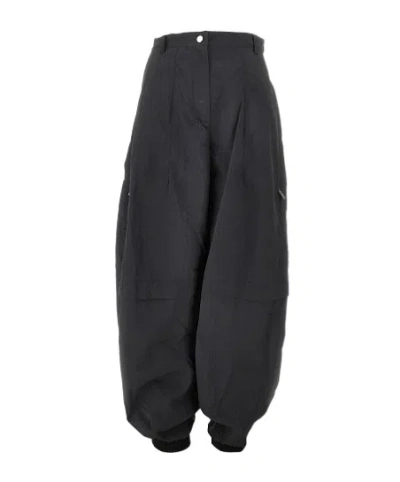 Jacquemus Relaxed Balloon Trousers Zipper Pockets In Black