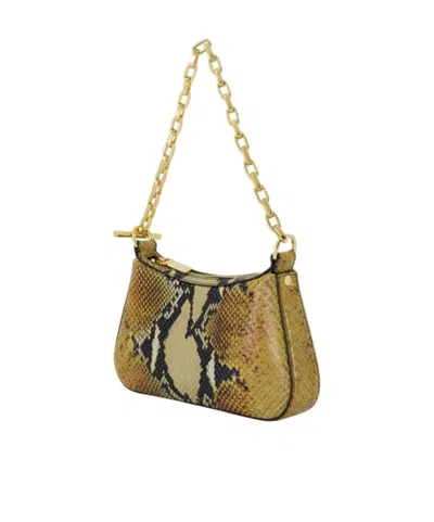 Alexander Mcqueen Mcqueen Mini T-bar Python Print Leather Top Handle Bag In Green
