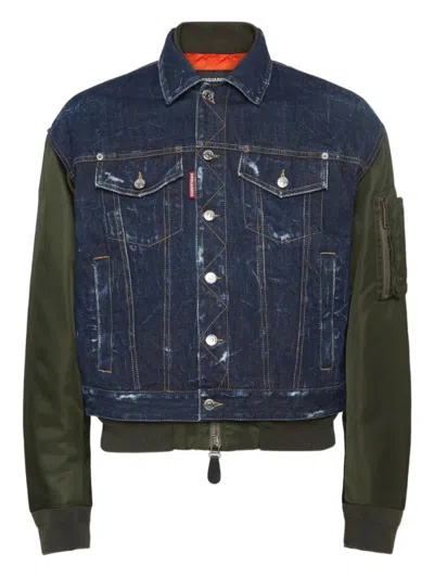 Dsquared2 Aviator Hybrid Bomber Navy Blue In Blue