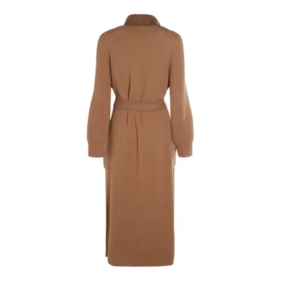Max Mara Long Coat In Brown