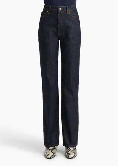 Khaite Womens Benson Bonnie Straight-leg Denim-blend Jeans In Blue