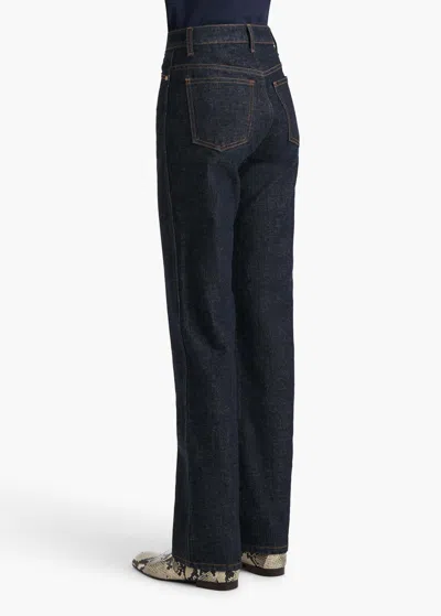 Khaite Womens Benson Bonnie Straight-leg Denim-blend Jeans In Blue