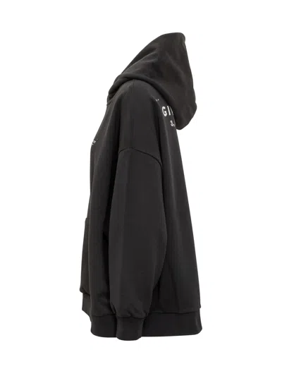Givenchy Oversized Hooded Sweatshirt Kangaroo Pocket In Black
