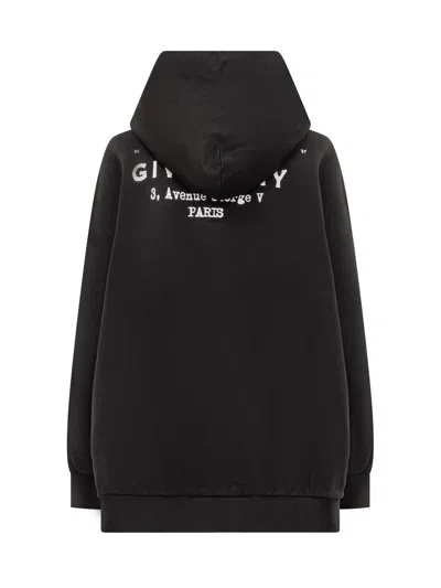 Givenchy Oversized Hooded Sweatshirt Kangaroo Pocket In Black