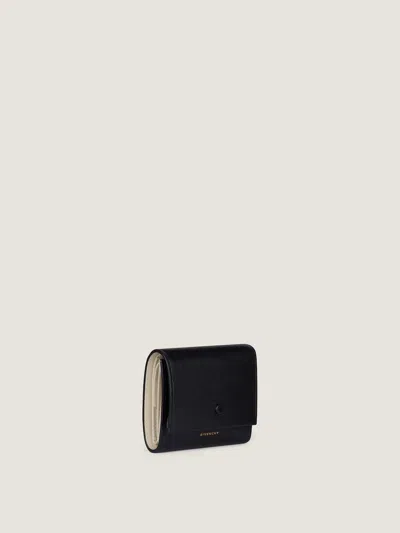 Givenchy Day Trifold Snap Wallet In Shiny Leather In Black