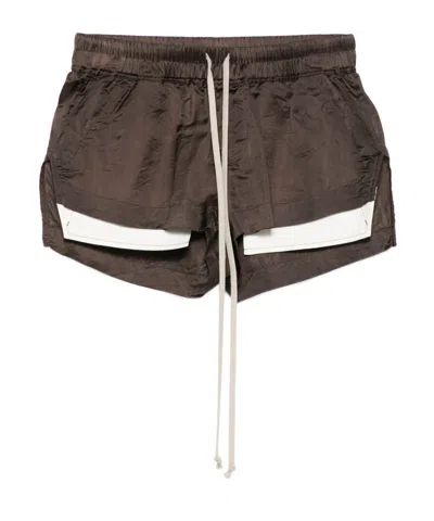 Rick Owens Stylish Boxers With Drawstring And Pockets In Brown